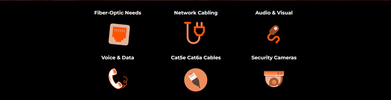 Alpha Cabling website — services icon grid