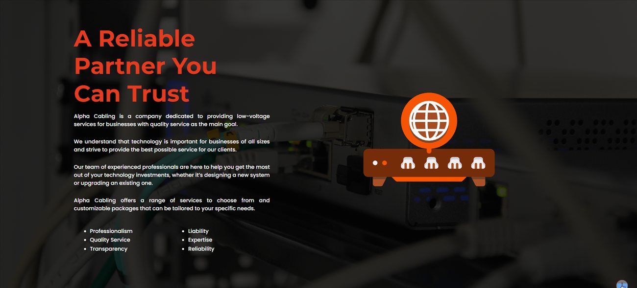 Alpha Cabling website — a reliable partner you can trust