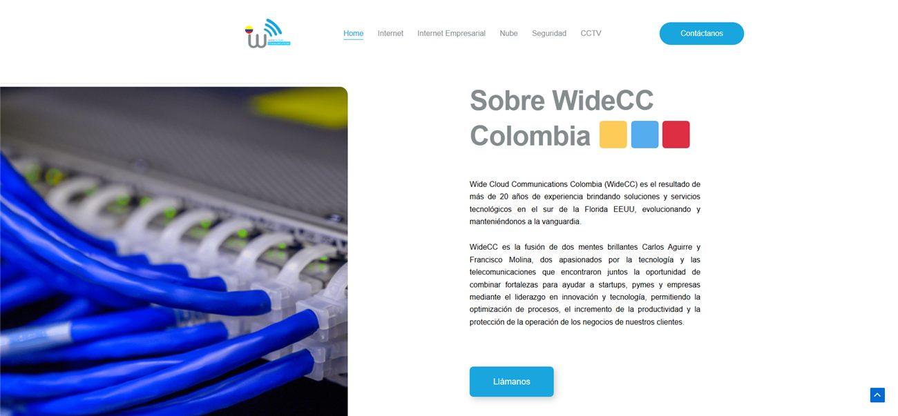 WideCC Colombia website — about section
